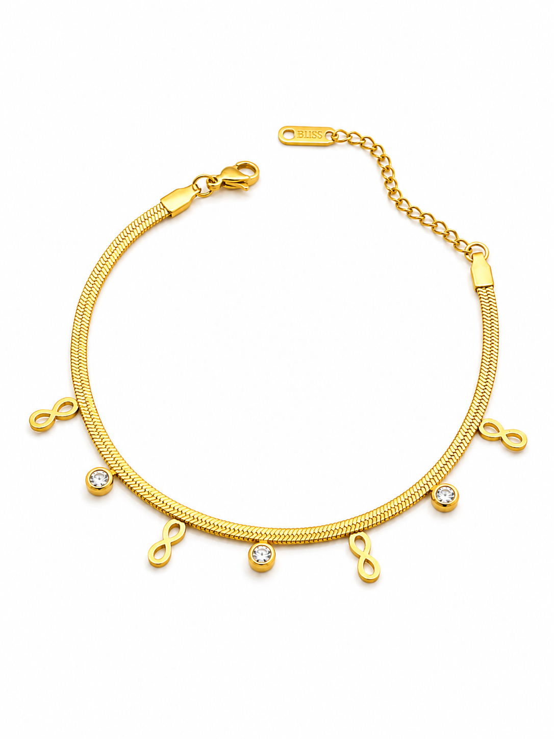 Infinity Herringbone Chain Bracelet