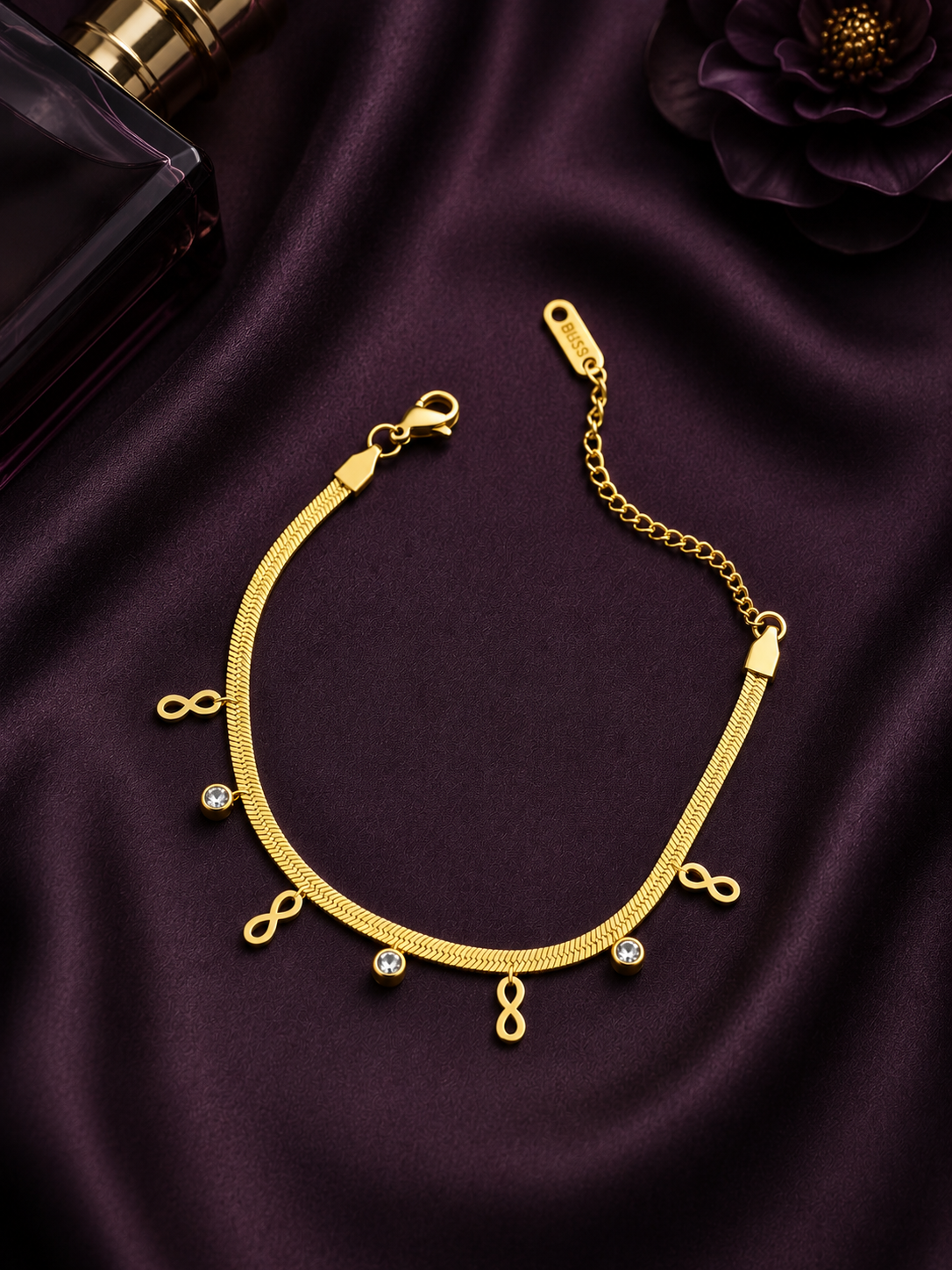 Infinity Herringbone Chain Bracelet