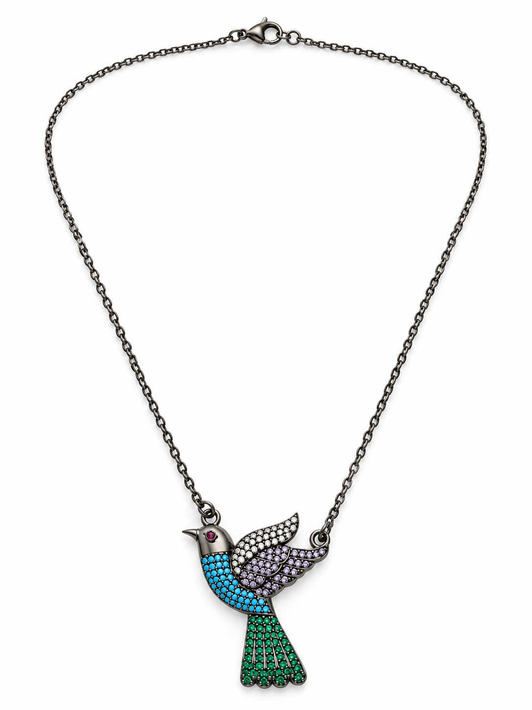 Kalravi - Bird Motif CZ Necklace Set