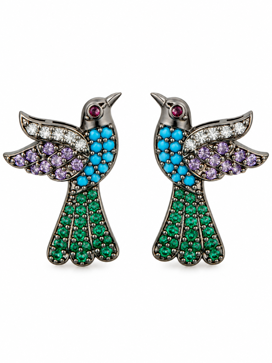 Kalravi - Bird Motif CZ Necklace Set