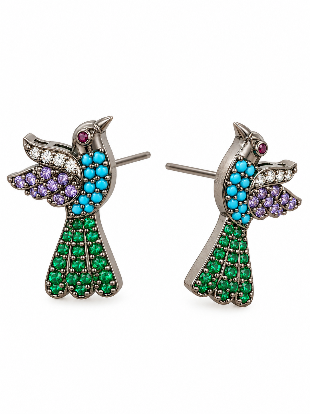 Kalravi - Bird Motif CZ Necklace Set