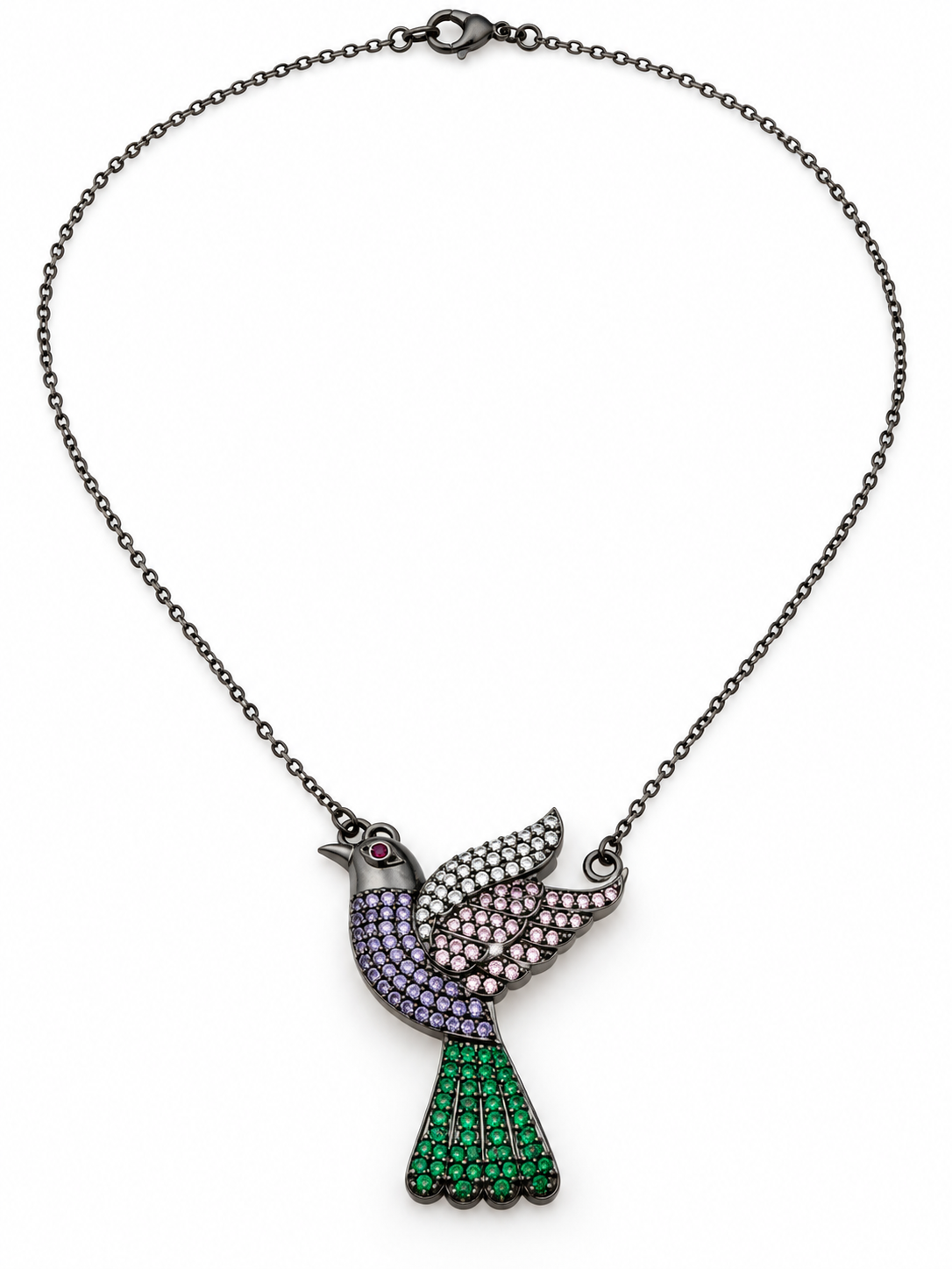 Kokila - Bird Motif CZ Necklace Set