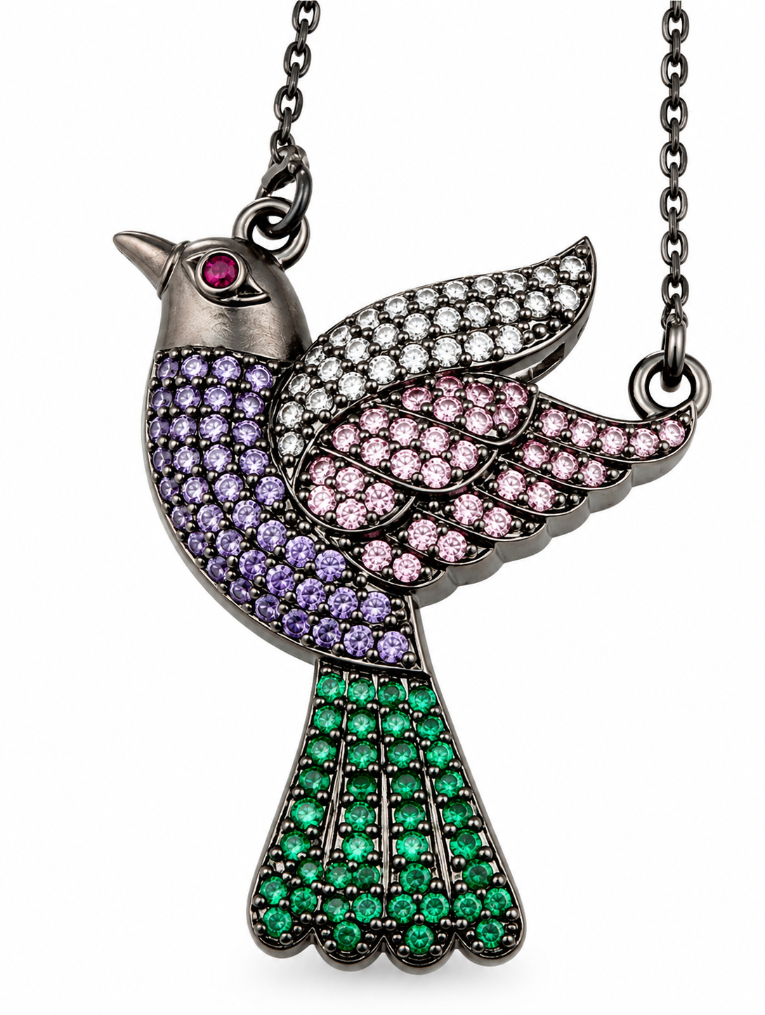 Kokila - Bird Motif CZ Necklace Set