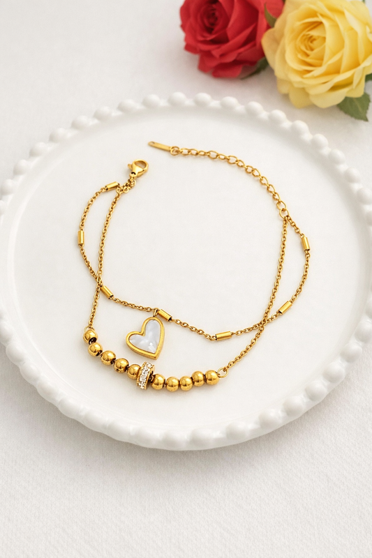 MOP Heart Bracelet