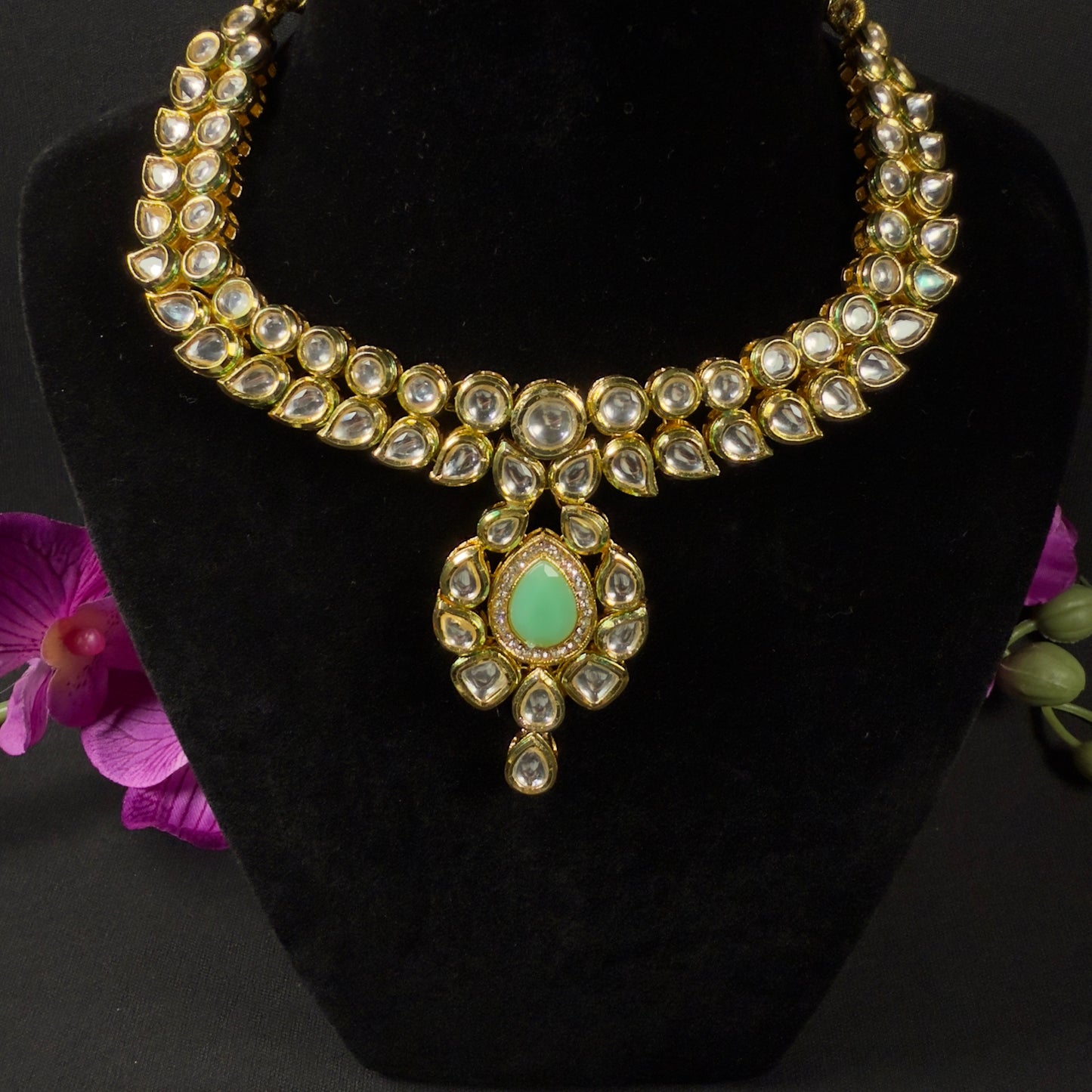 Mint Bloom Kundan Set