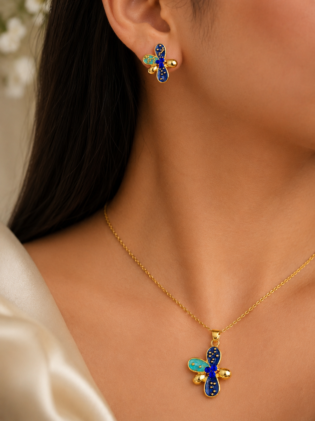 Mirelle Enamel Necklace Set