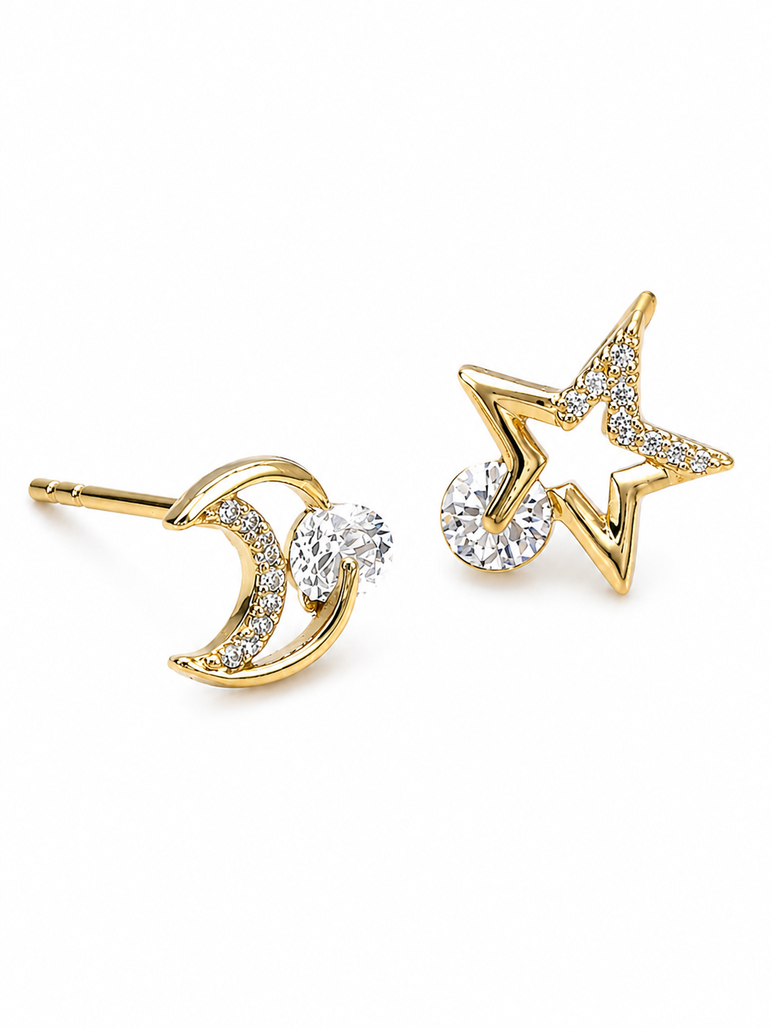 Moon and Star Studs