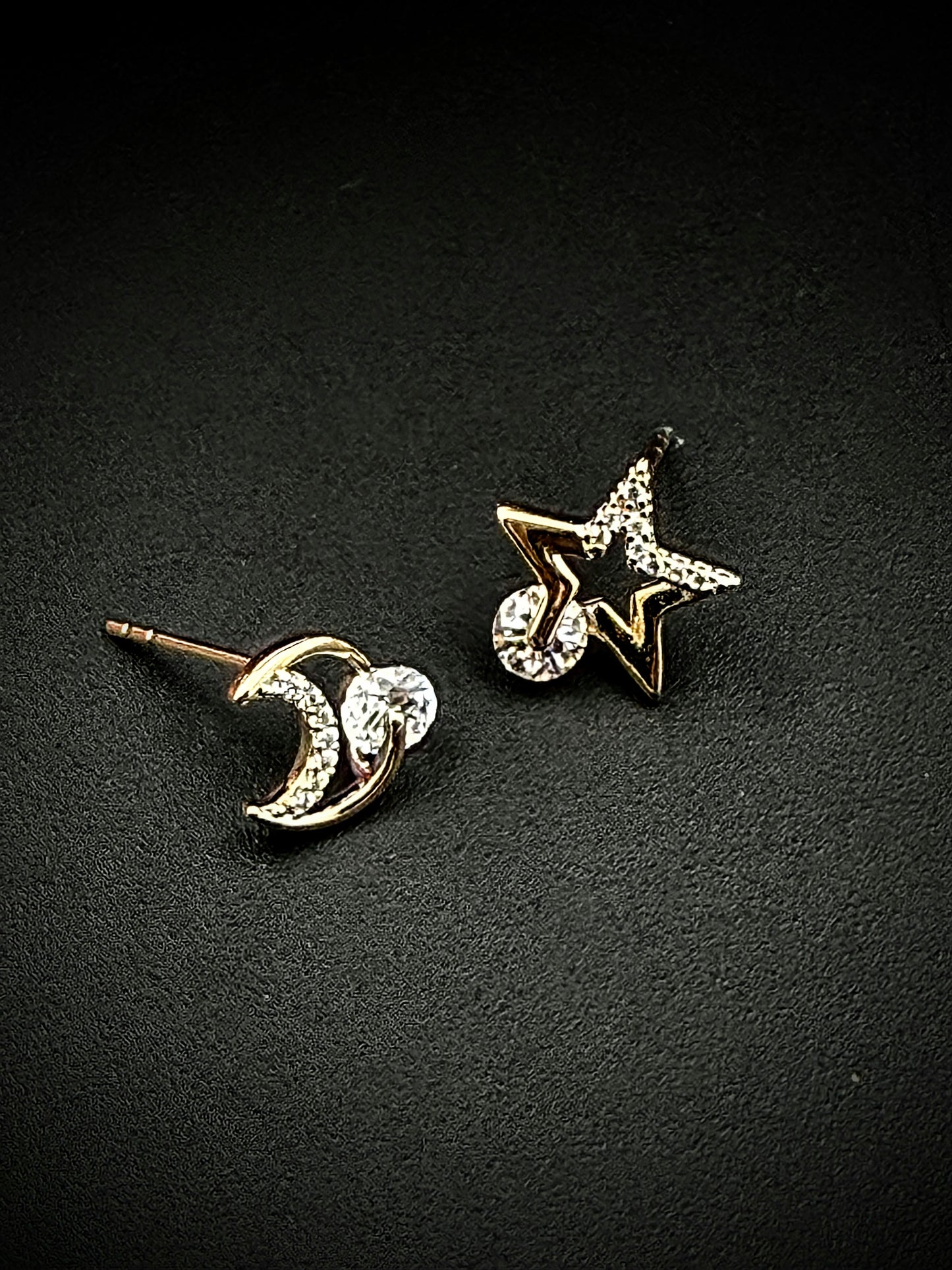 Moon and Star Studs