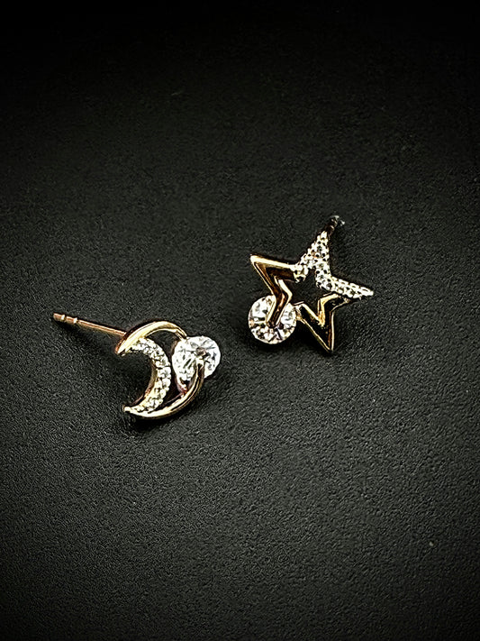 Moon and Star Studs
