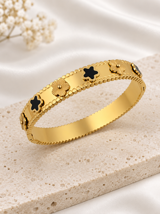 Noir Fleur Bangle Bracelet