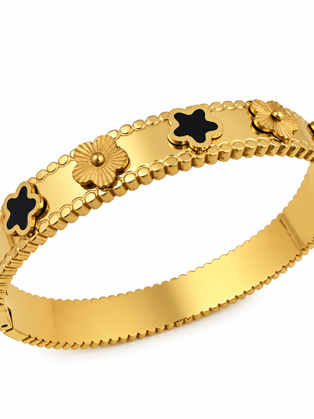 Noir Fleur Bangle Bracelet