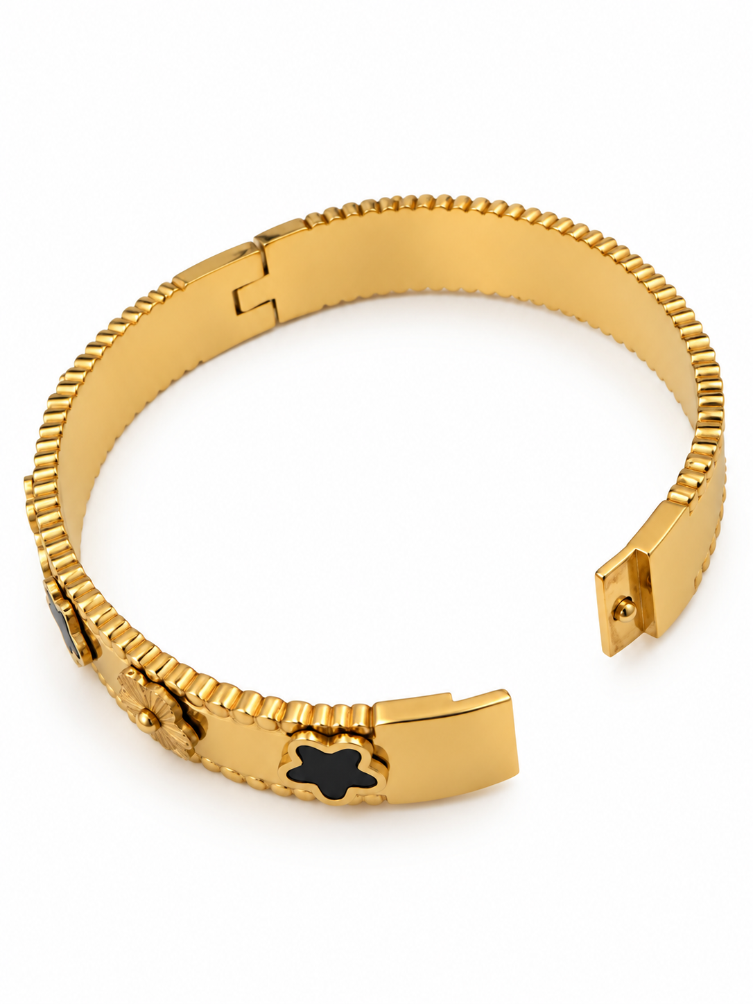 Noir Fleur Bangle Bracelet