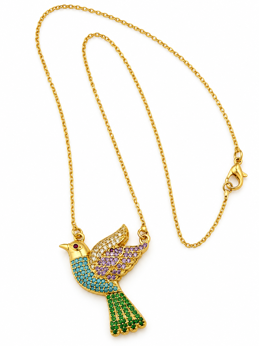 Pakhi - Bird Motif CZ Necklace Set