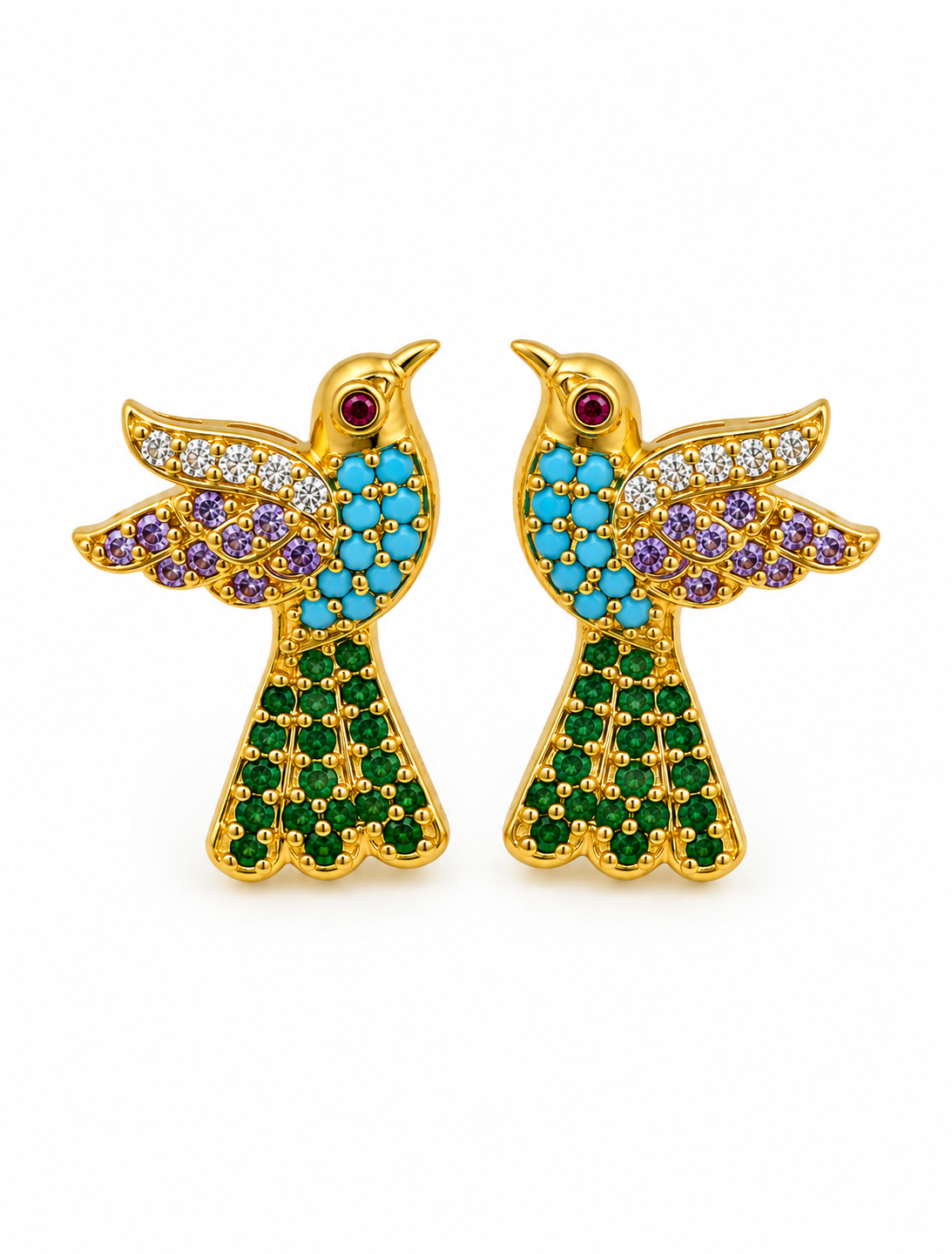 Pakhi - Bird Motif CZ Necklace Set