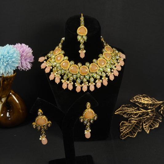 Peach Love Kundan Choker Set