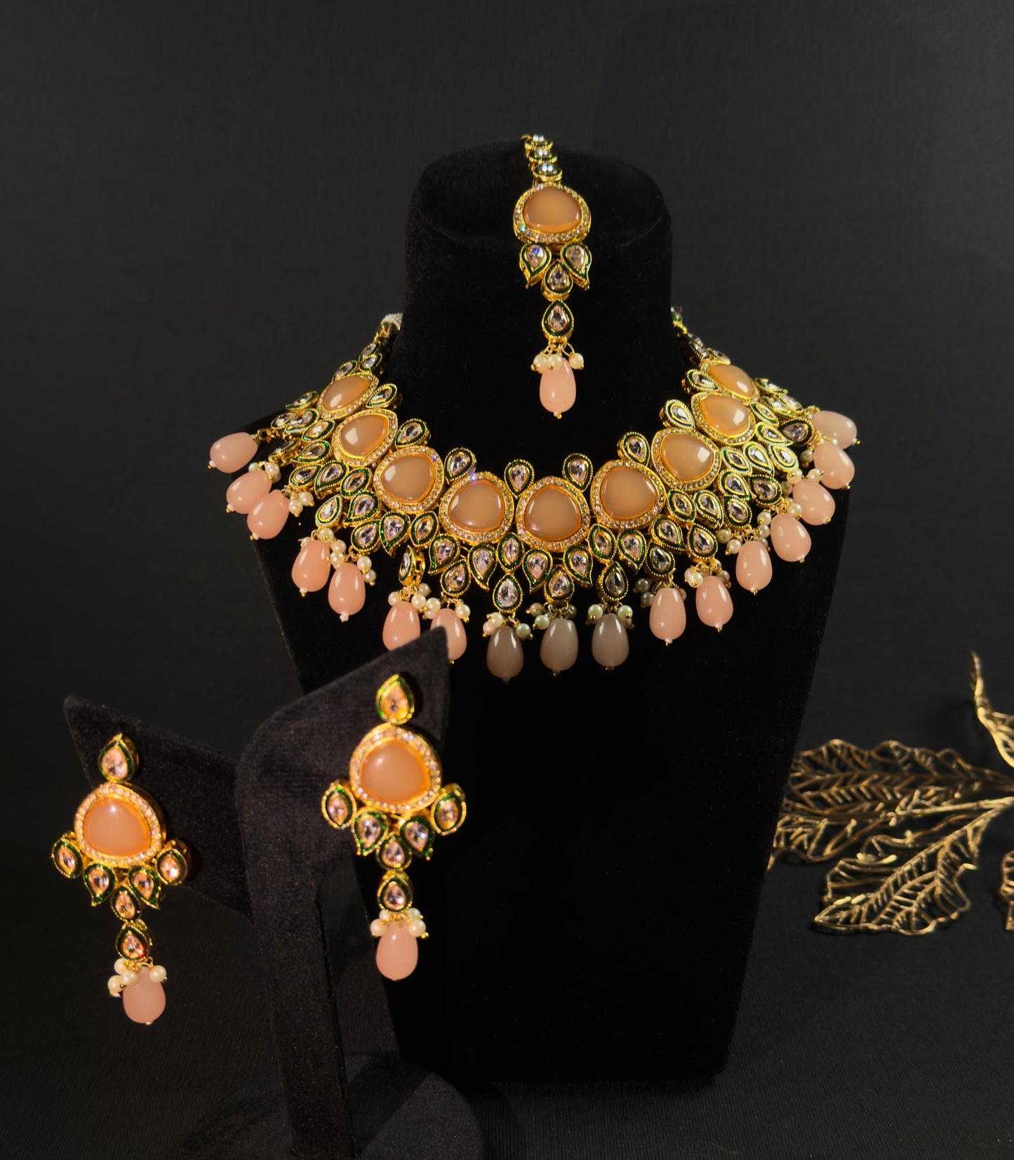 Peach Love Kundan Choker Set