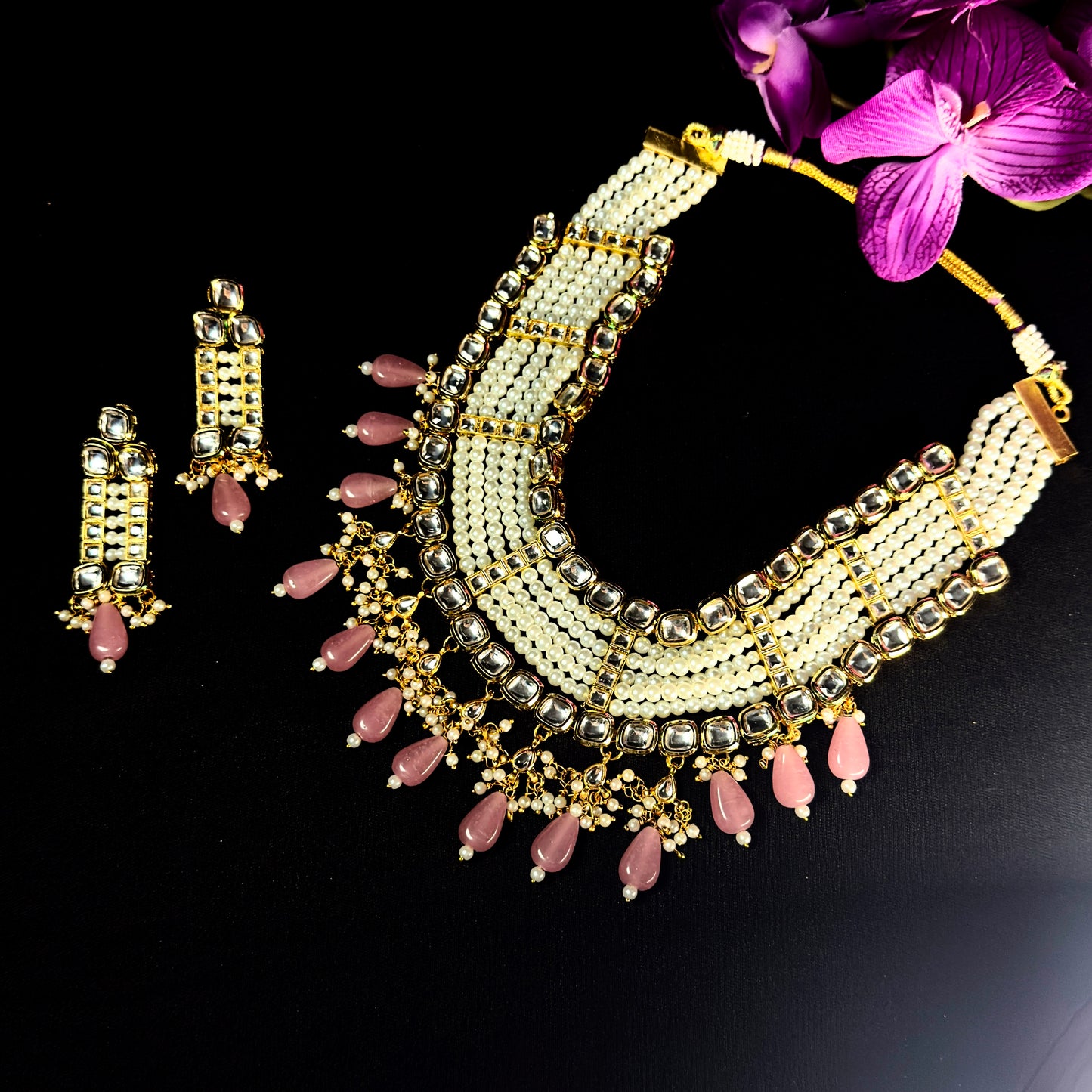 Pearl Polki Kundan Set