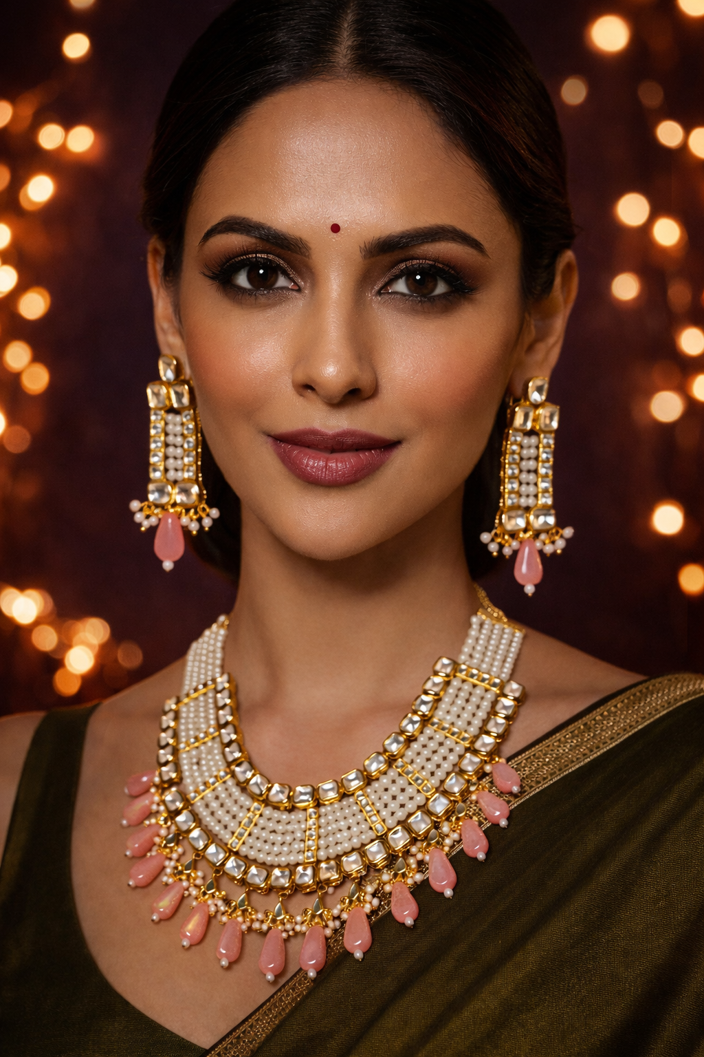 Pearl Polki Kundan Set