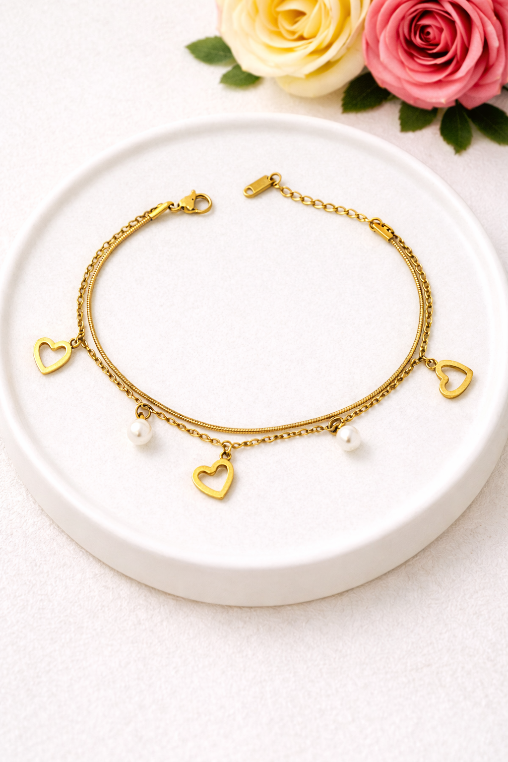 Pearly Hearts Bracelet