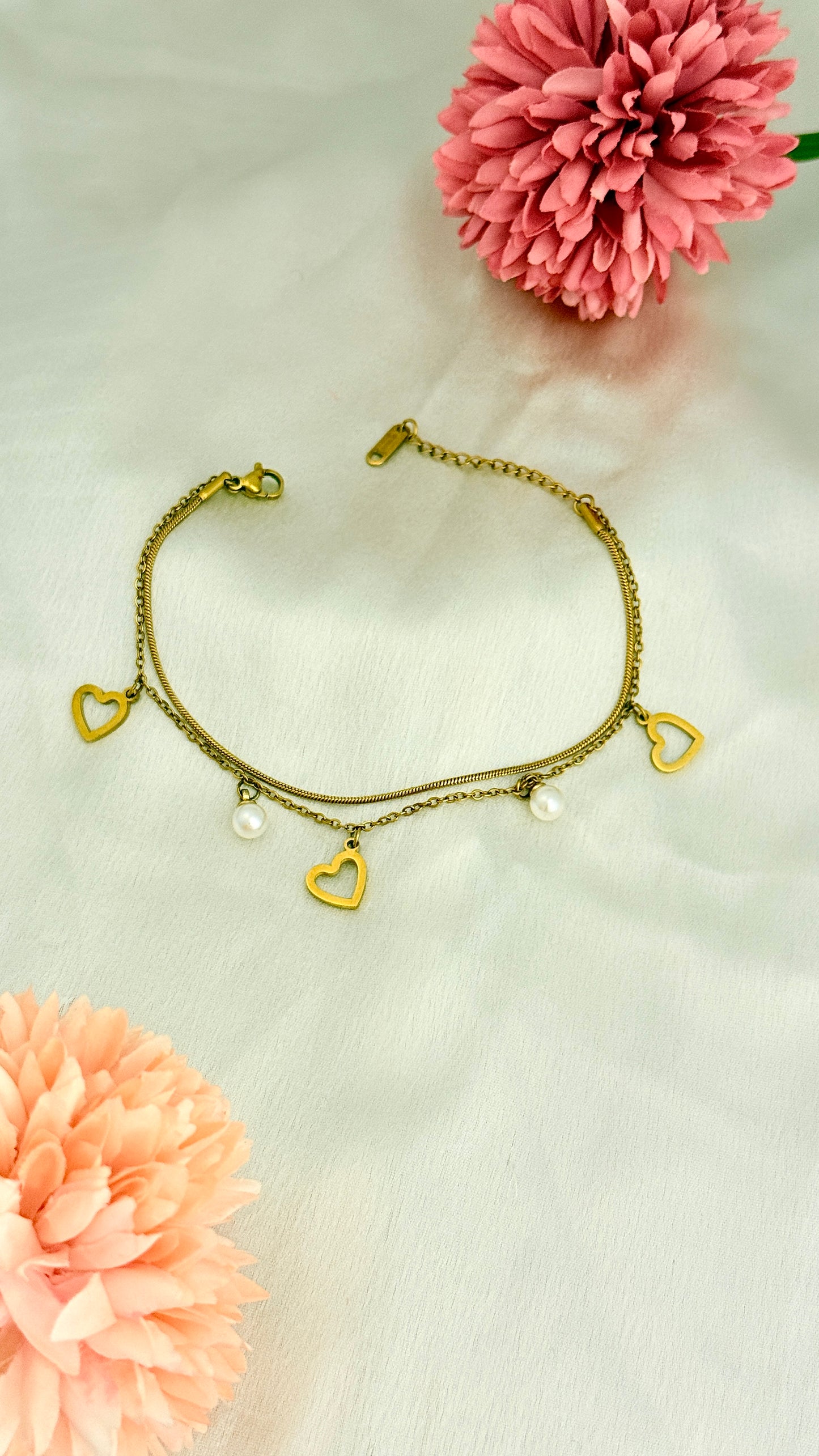 Pearly Hearts Bracelet