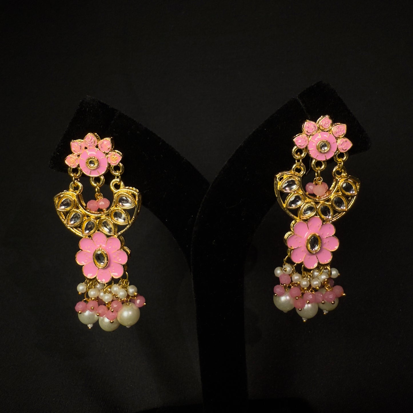 Petal Pink Kundan Meenakari Choker Set