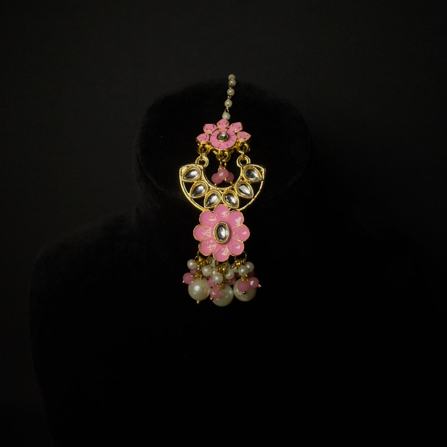 Petal Pink Kundan Meenakari Choker Set