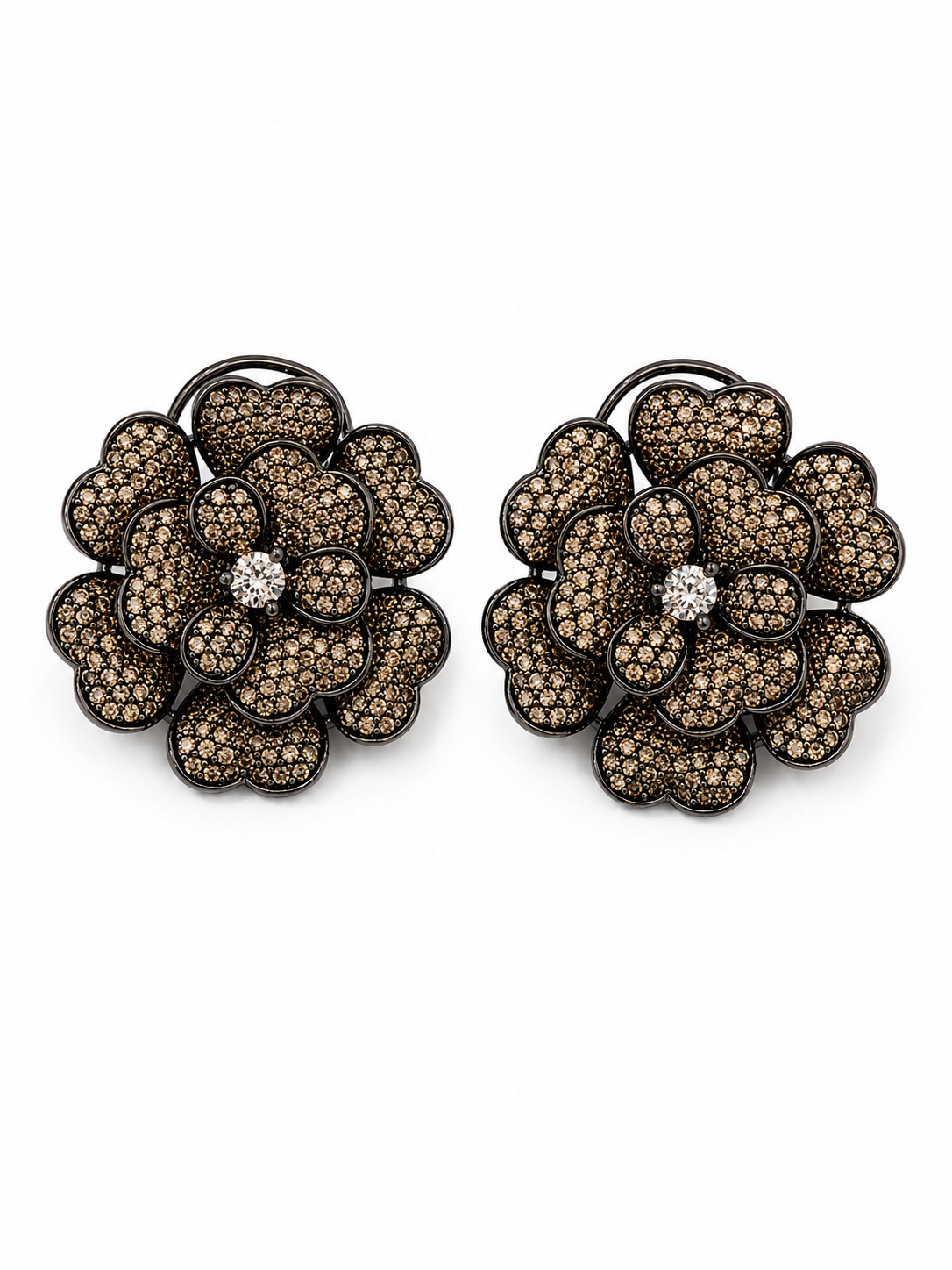 Pyrite Flora Shine Studs