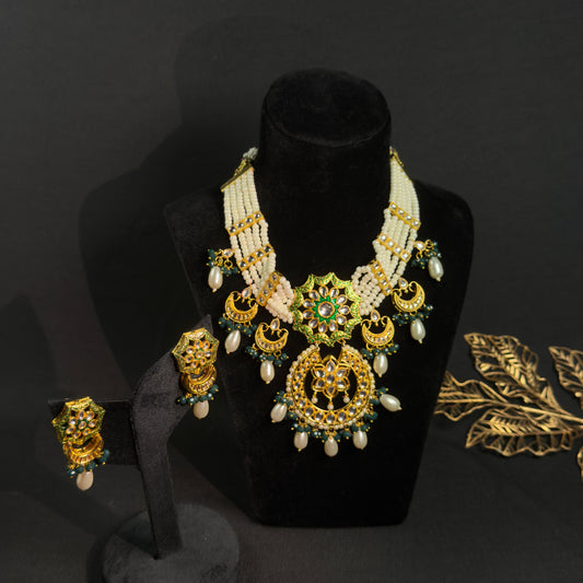 Regal Green Kundan Choker Set