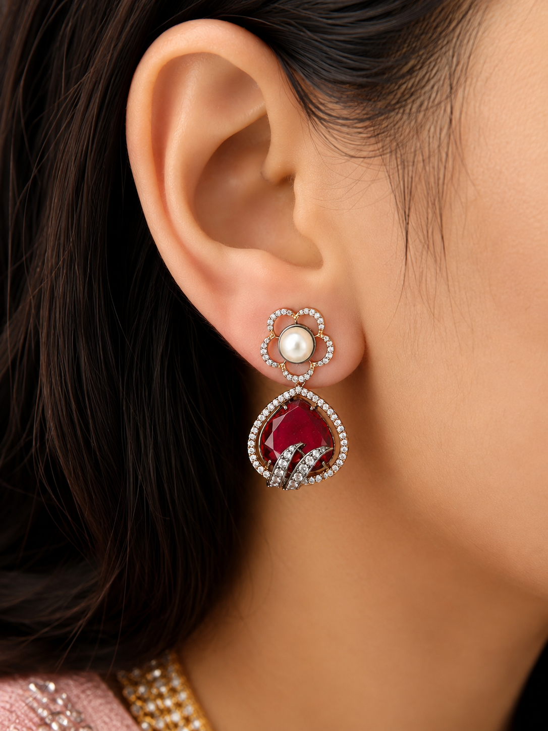 Rosy Affair Drop Earrings