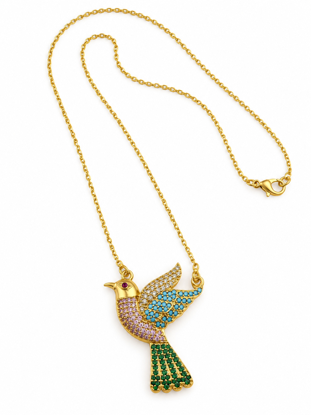 Saarika - Bird Motif CZ Necklace Set