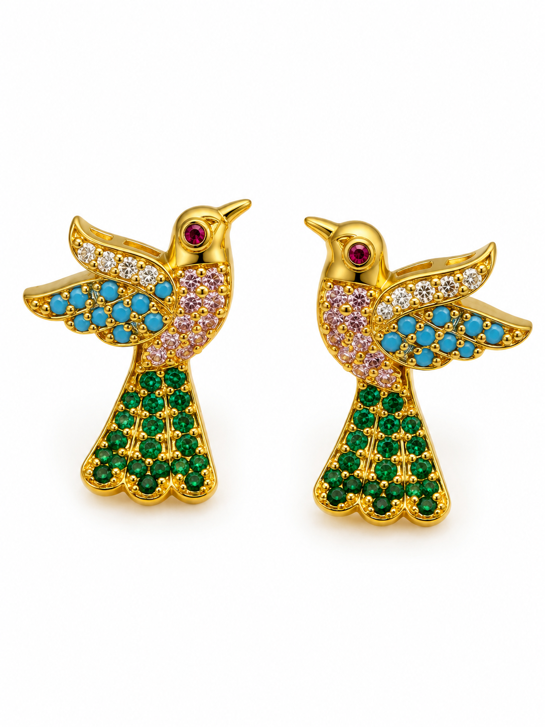 Saarika - Bird Motif CZ Necklace Set