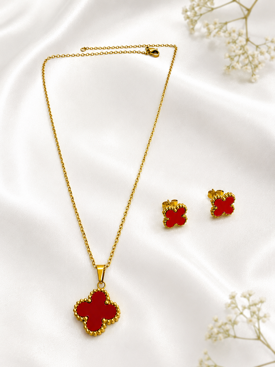 Crimson Blossom Clover Set
