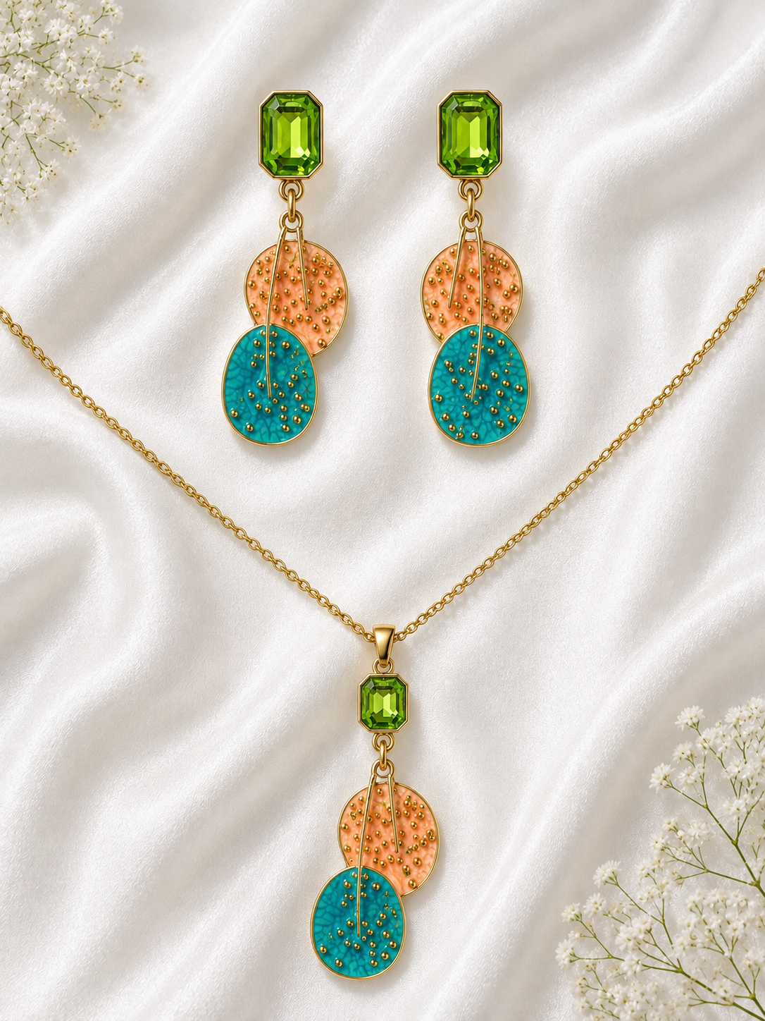 Seraya Enamel Drop Necklace Set