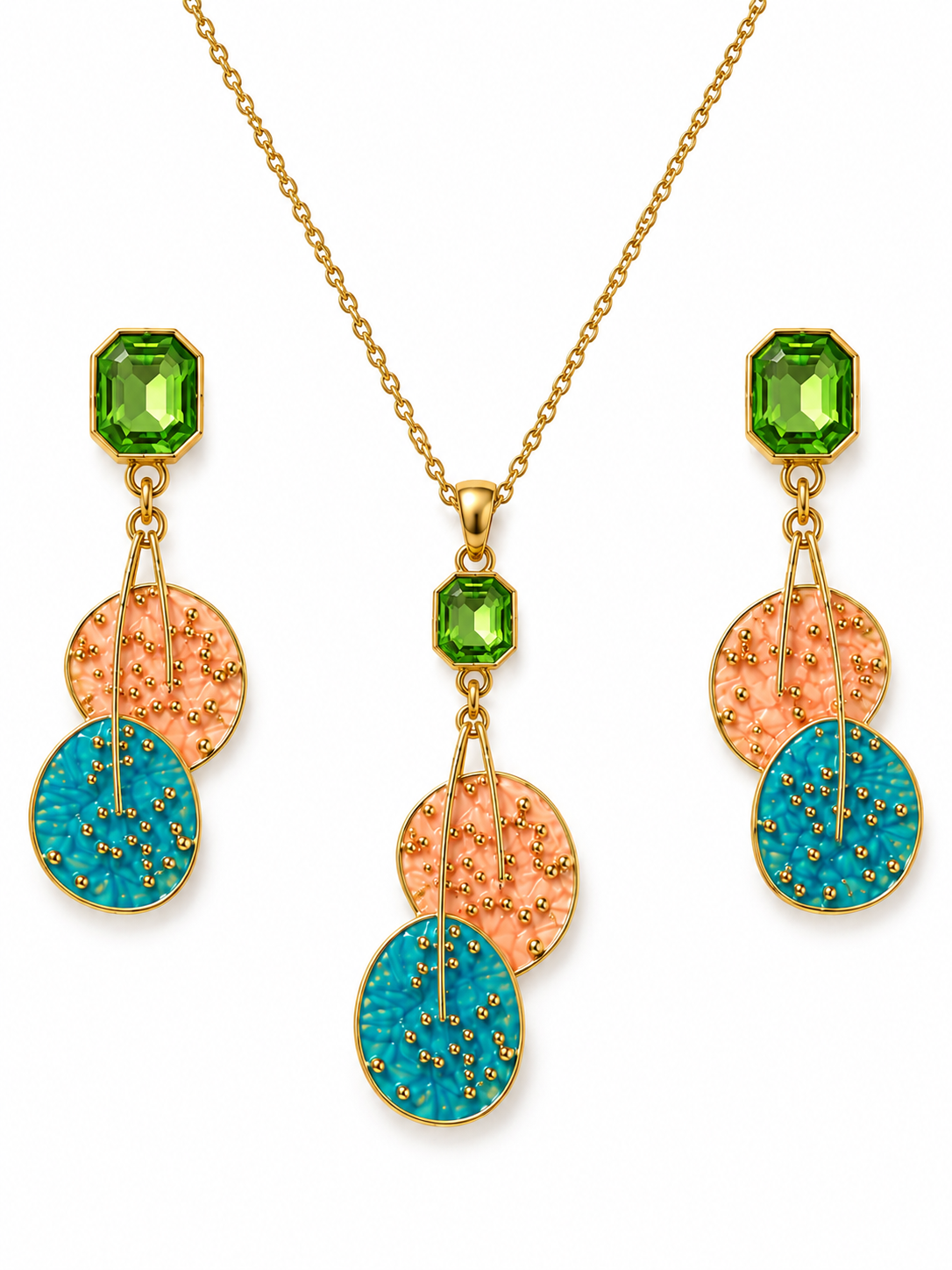 Seraya Enamel Drop Necklace Set