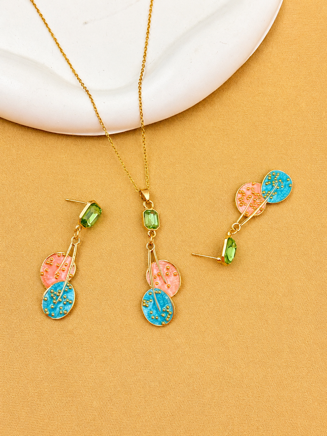 Seraya Enamel Drop Necklace Set