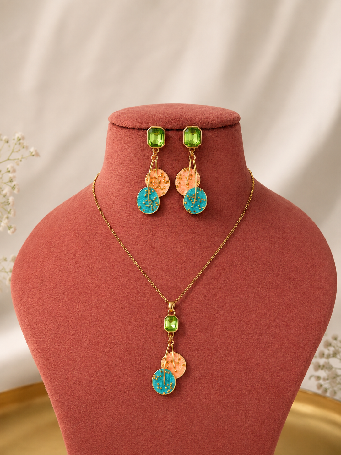 Seraya Enamel Drop Necklace Set
