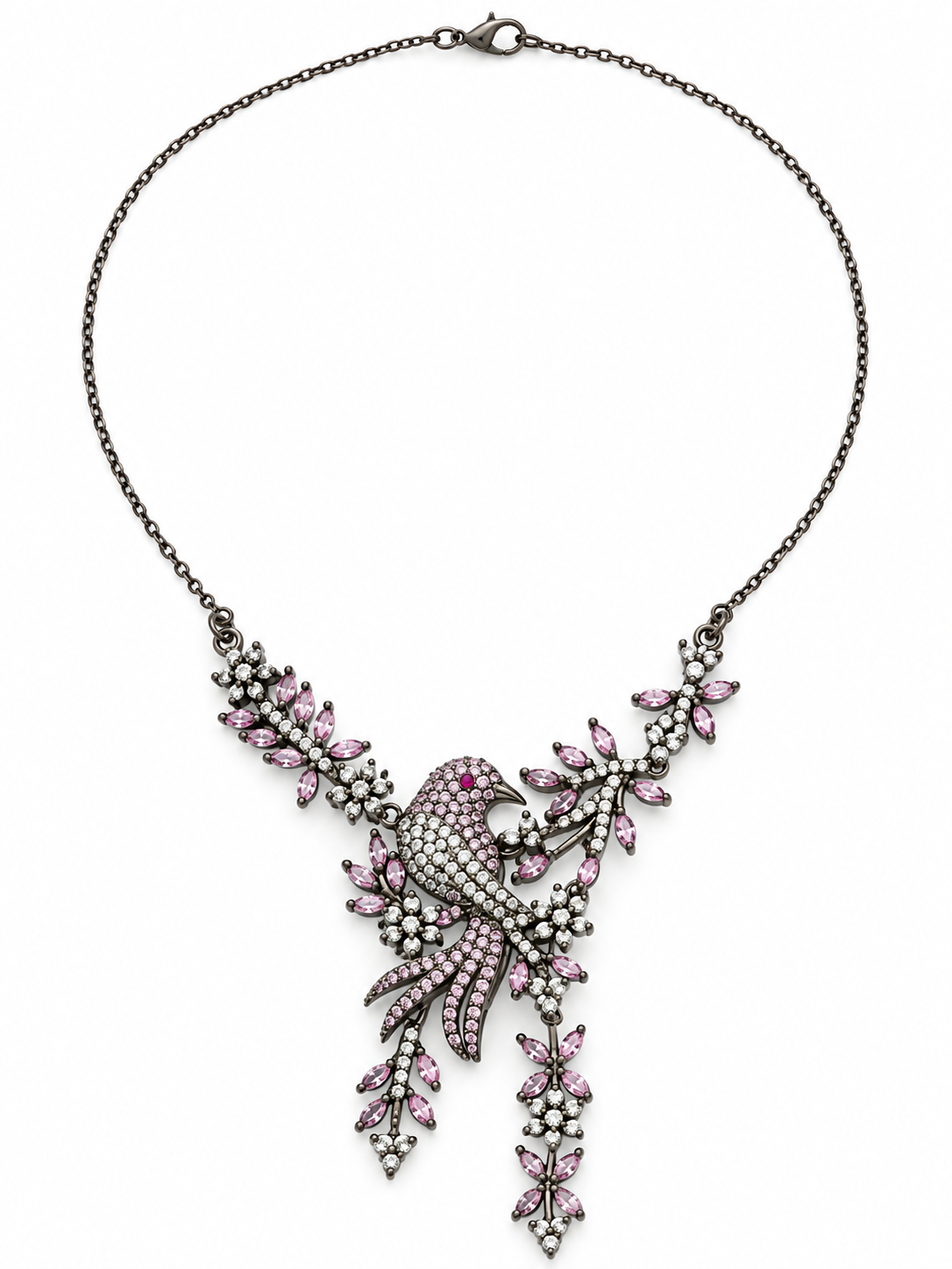 Shyama - Bird Motif CZ Necklace Set
