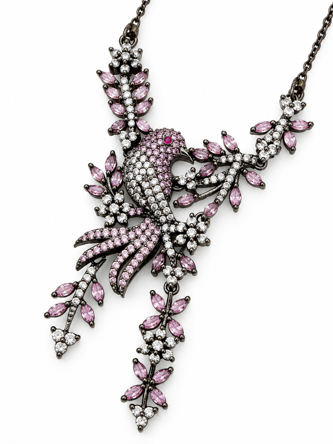 Shyama - Bird Motif CZ Necklace Set