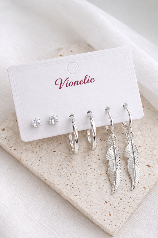 Silver Feather Glow Set