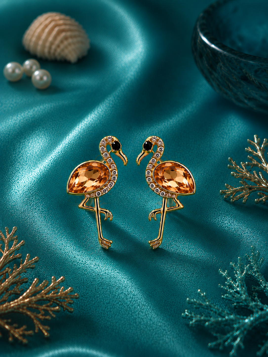 Sunset Flamingo Studs