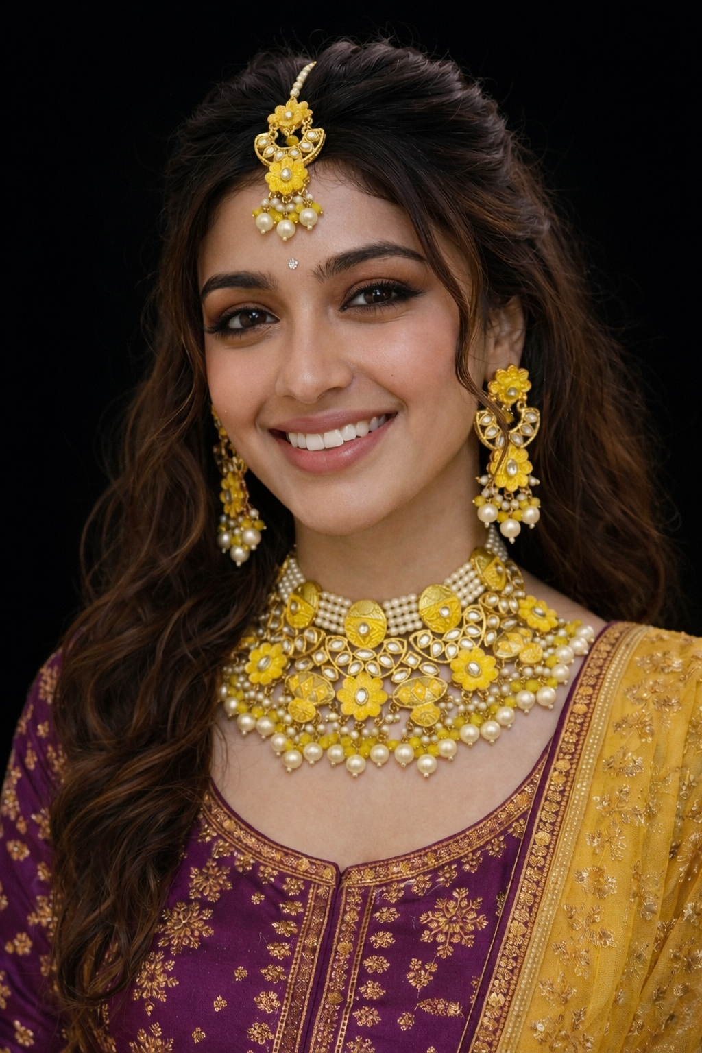 Sunshine Yellow Kundan Set