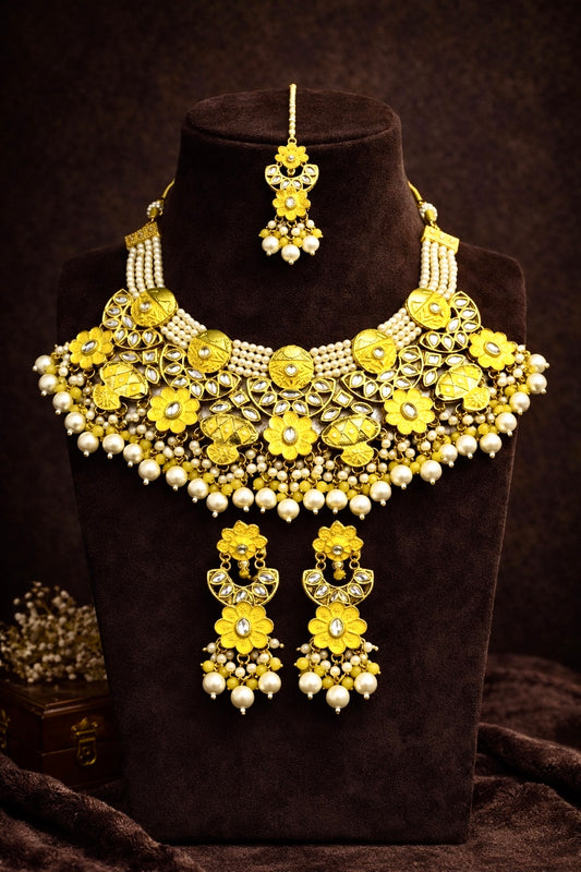 Sunshine Yellow Kundan Set