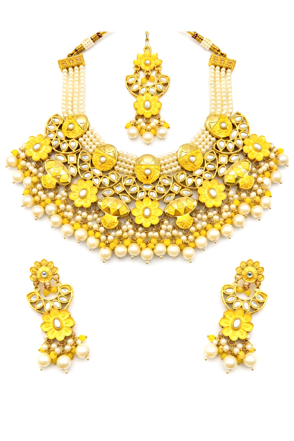 Sunshine Yellow Kundan Set