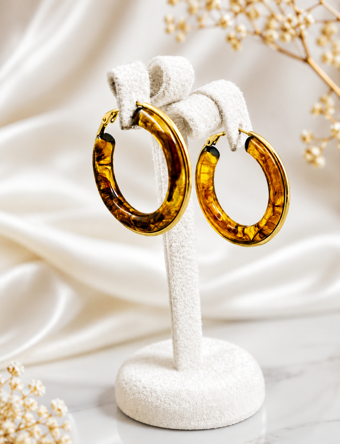 Tiger Eye Hoops