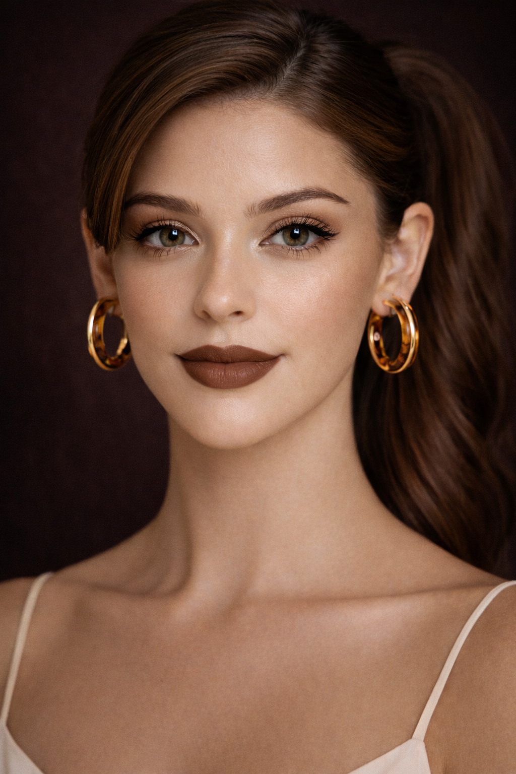 Tiger Eye Hoops