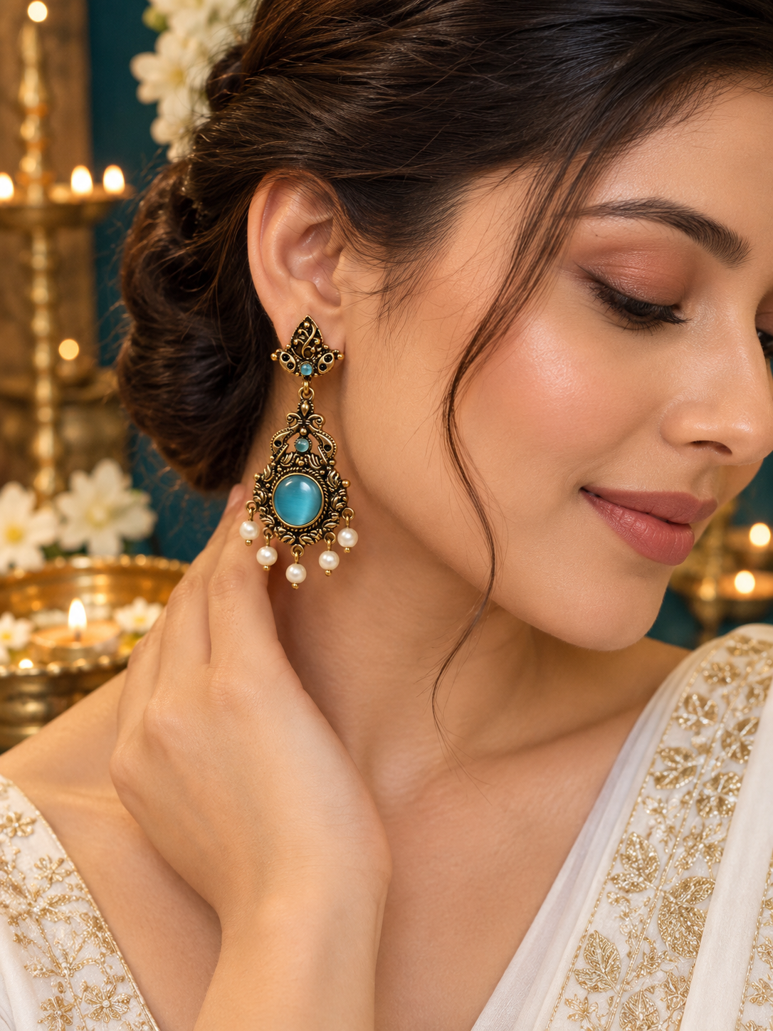 Turquoise Meher Danglers