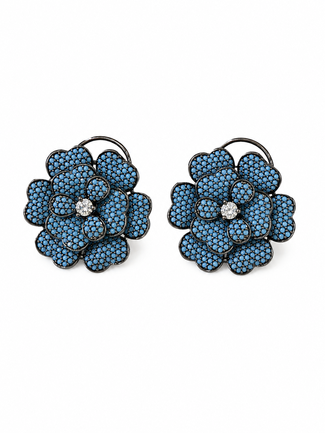 Turquoise Flora Shine Studs