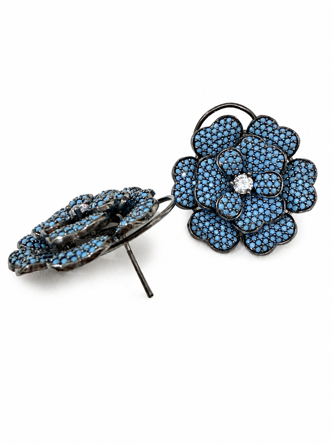 Turquoise Flora Shine Studs