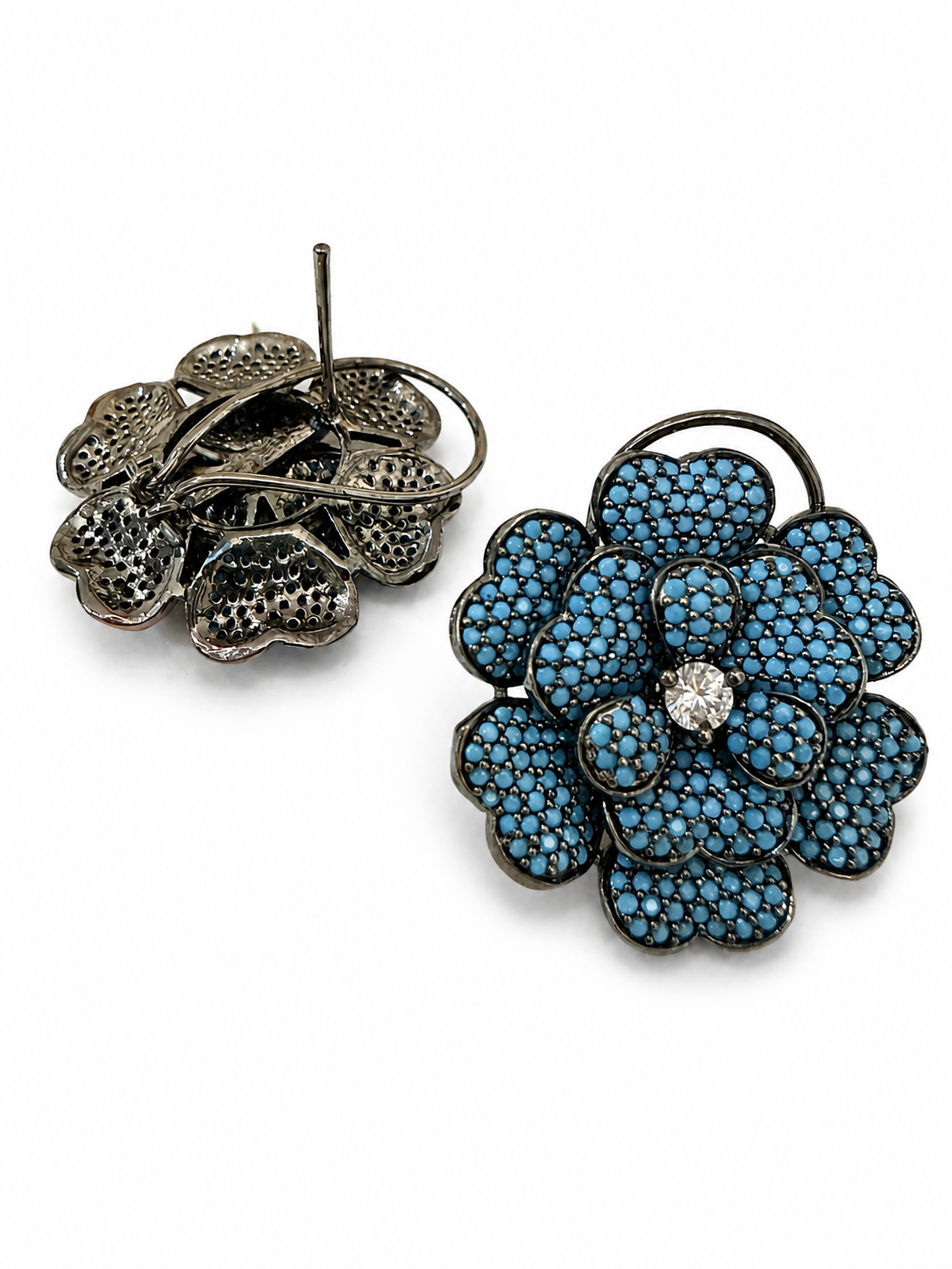 Turquoise Flora Shine Studs