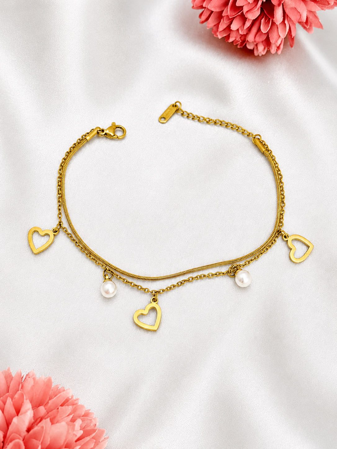Velora Heart & Pearl Bracelet
